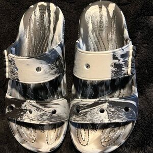 Crocs Black and White Sandals Sz 5/7
